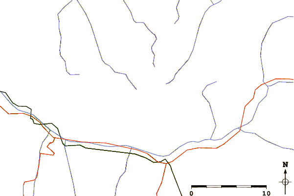 Roads and rivers around Pointe de Thorens