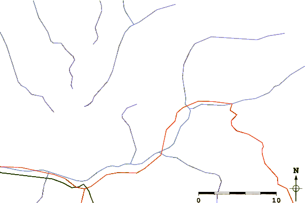 Roads and rivers around Pointe de la Fournache