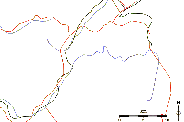 Roads and rivers around Pointe des Berons