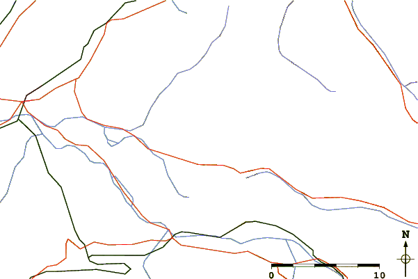 Roads and rivers around Pointe des Brasses