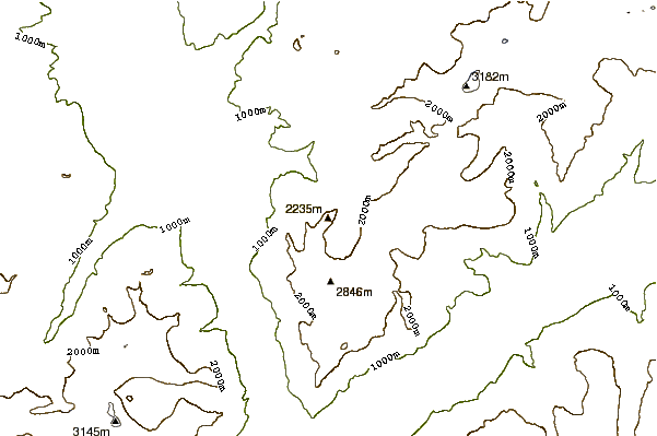 Mountain peaks around Pointe des Savolaires