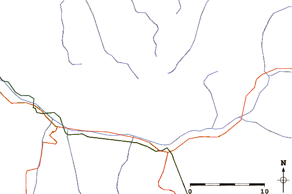 Roads and rivers around Pointe du Bouchet