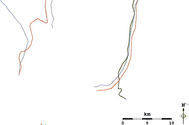 Roads and rivers around Pointe du Mountet