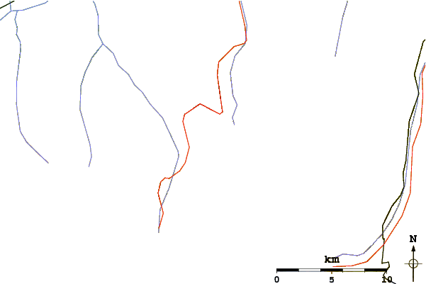 Roads and rivers around Pointe du Tsaté