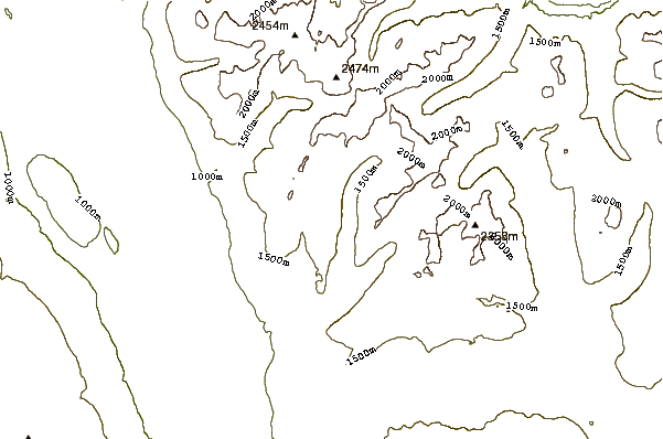 Mountain peaks around Pointed Stick Cone