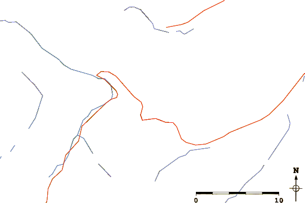 Roads and rivers around Pollock Mountain