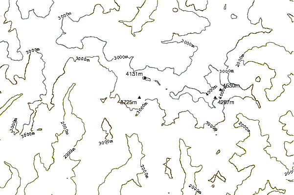 Mountain peaks around Pollux