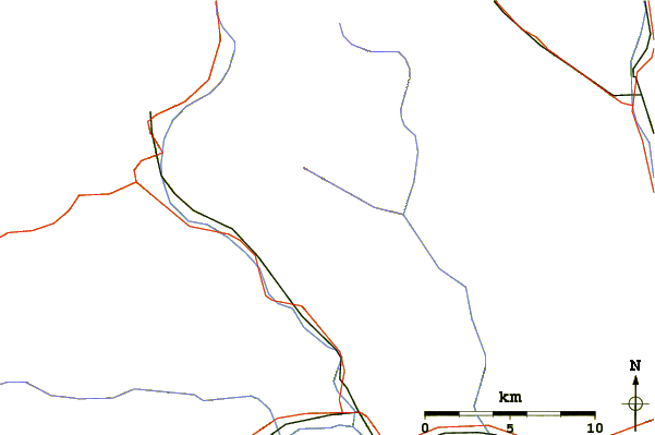 Roads and rivers around Poncione Piancascia