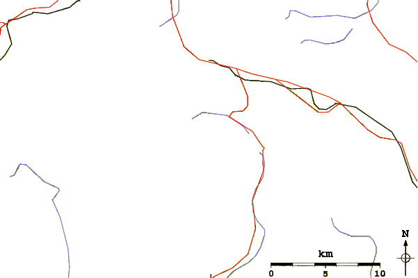 Roads and rivers around Poncione dei Laghetti