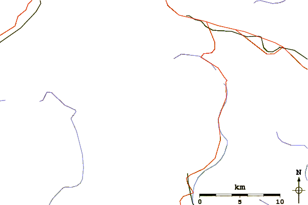 Roads and rivers around Poncione di Braga