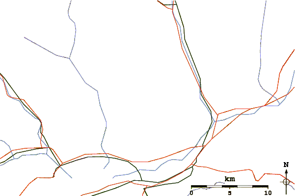 Roads and rivers around Poncione di Piotta