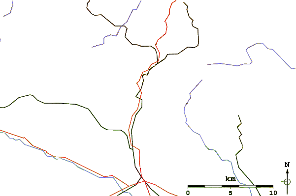 Roads and rivers around Poppenberg (Harz)