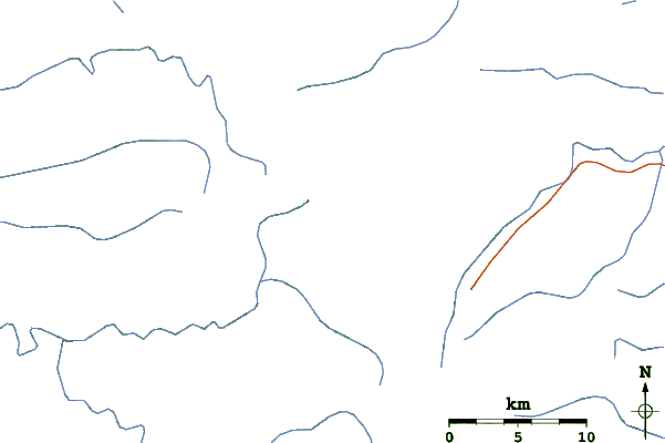 Roads and rivers around Popple Peak