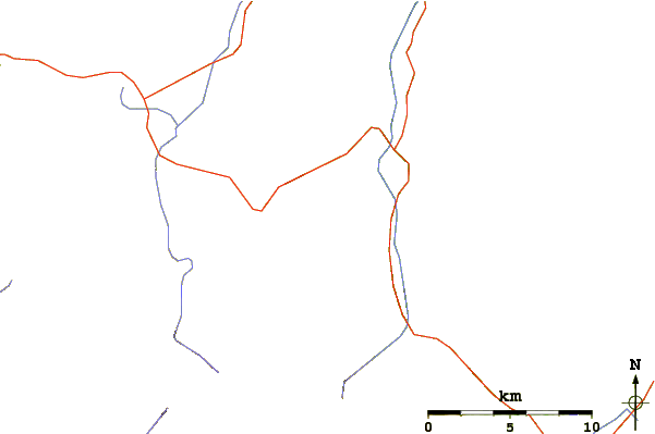 Roads and rivers around Porter Mountain