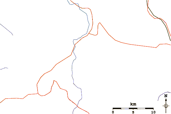 Roads and rivers around Potato Butte