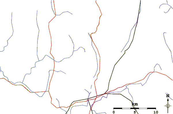 Roads and rivers around Potter Mountain (Taconic Mountains)