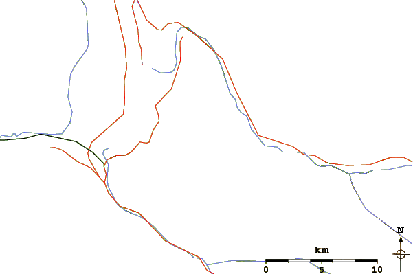 Roads and rivers around Prairie Mtn