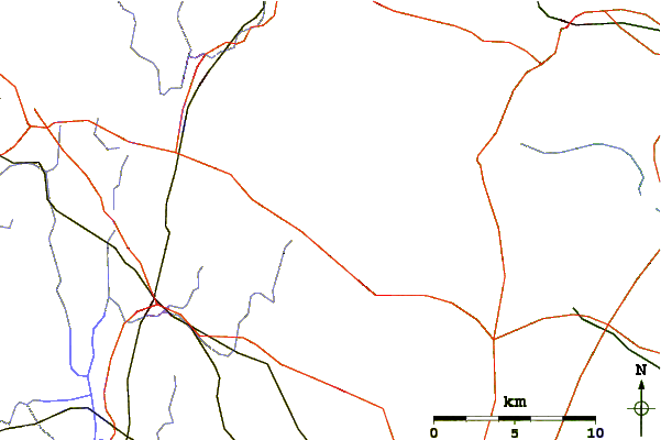 Roads and rivers around Pratt Mountain