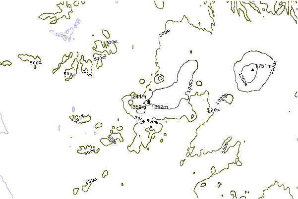 Mountain peaks around Prestahnukur