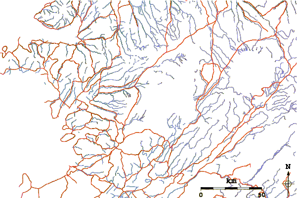 Roads and rivers around Prestahnukur