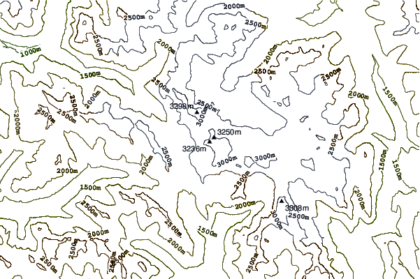 Mountain peaks around Prior Peak