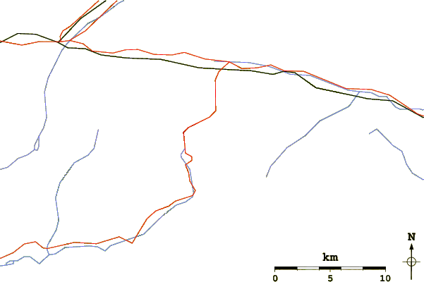 Roads and rivers around Prisojnik