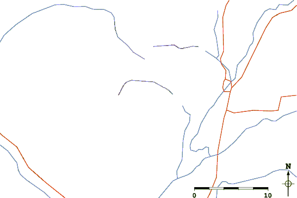 Roads and rivers around Prospectors Mountain