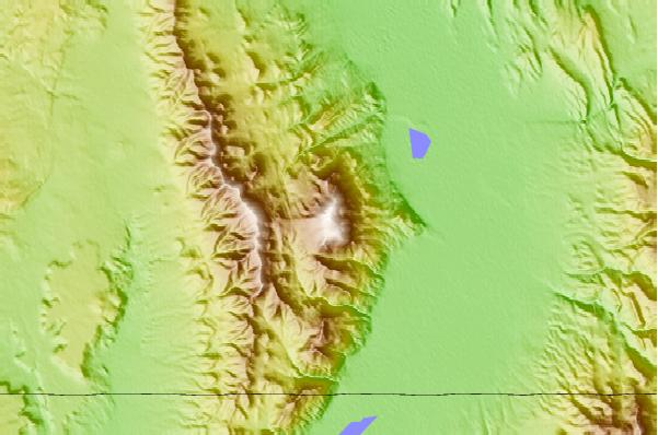 Surf breaks located close to Pueblo Mountain