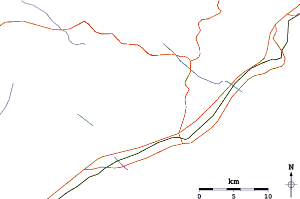 Roads and rivers around Puig Campana