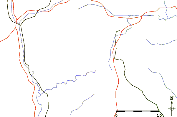 Roads and rivers around Puigsacalm