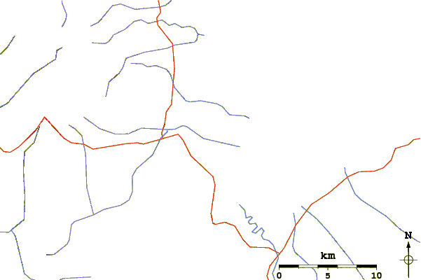 Roads and rivers around Pukekaikiore