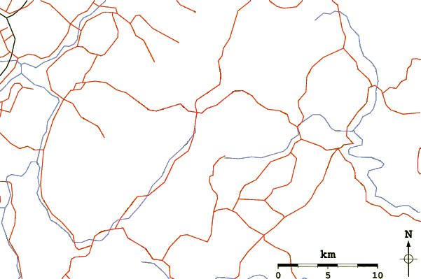 Roads and rivers around Puketoi Summit