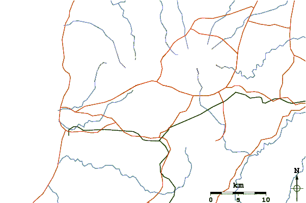 Roads and rivers around Pulosari