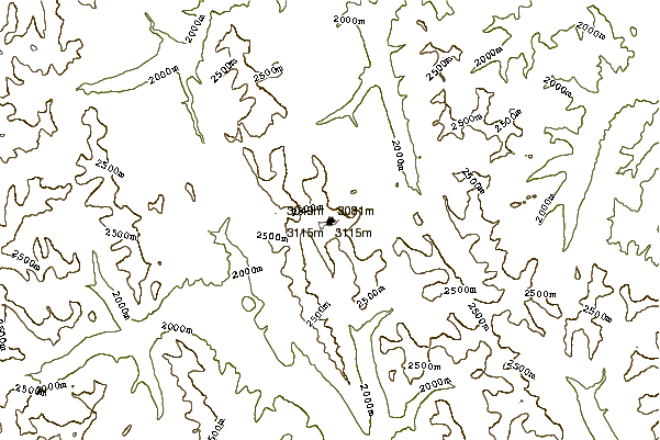 Mountain peaks around Puma Peak