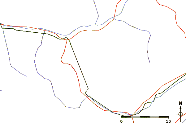 Roads and rivers around Punta Bagnà