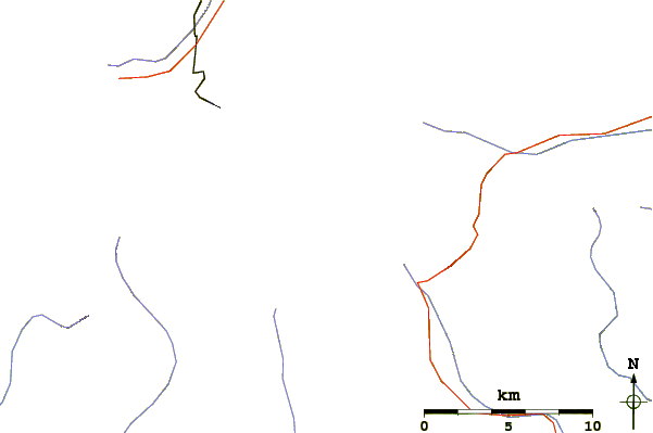 Roads and rivers around Punta Gnifetti