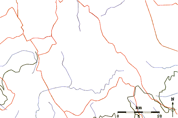 Roads and rivers around Punta La Marmora