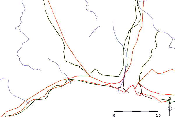 Roads and rivers around Punta Martin