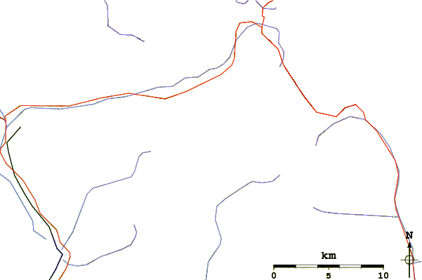 Roads and rivers around Punta Pioda