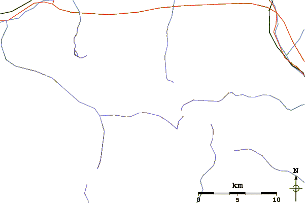 Roads and rivers around Punta Tersiva