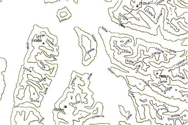 Mountain peaks around Puntiagudo