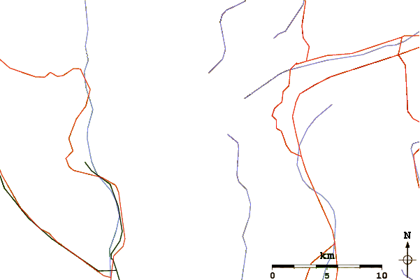 Roads and rivers around Puntone dei Fraciòn