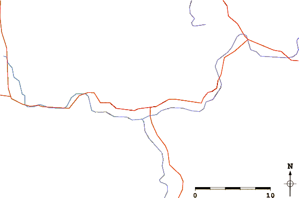 Roads and rivers around Purple Mountain (Wyoming)