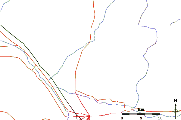 Roads and rivers around Pusch Ridge