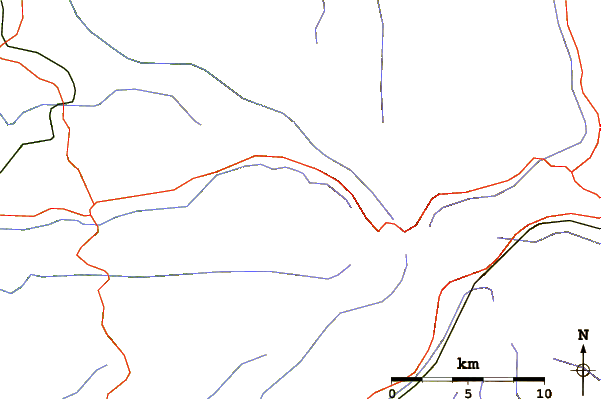 Roads and rivers around Puy Violent