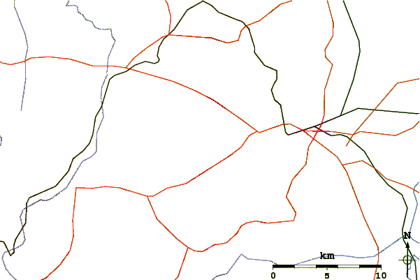 Roads and rivers around Puy de Dôme
