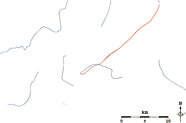 Roads and rivers around Puyuhuapi (volcanic group)