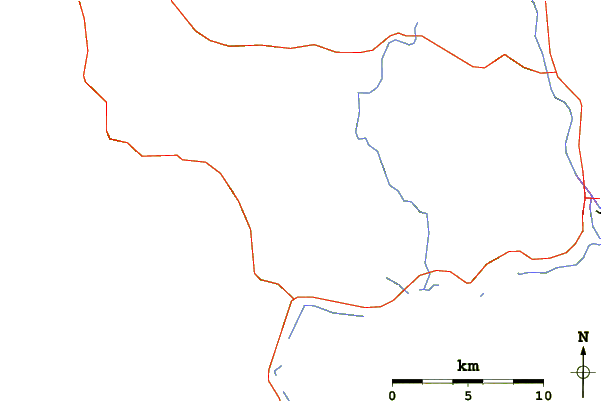 Roads and rivers around Puzzle Mountain (Maine)