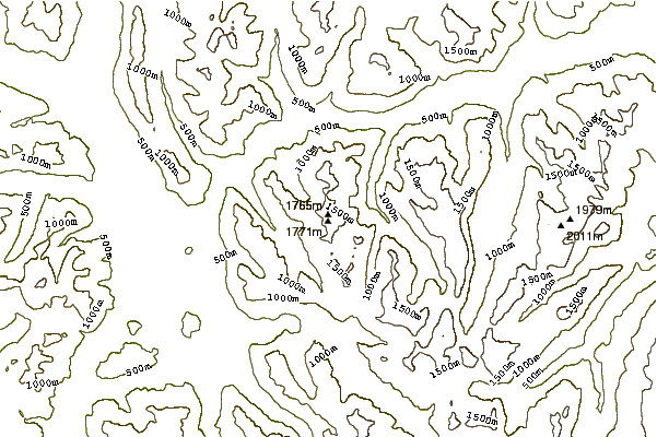 Mountain peaks around Puzzle Mountain (Elk River Mountains)