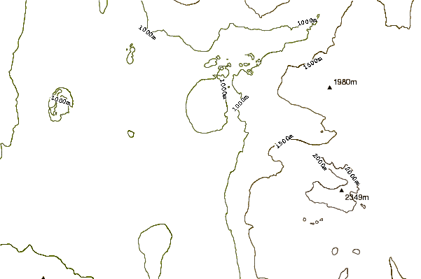 Mountain peaks around Pyramid Mountain (volcano)